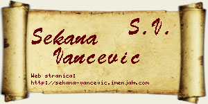 Sekana Vančević vizit kartica